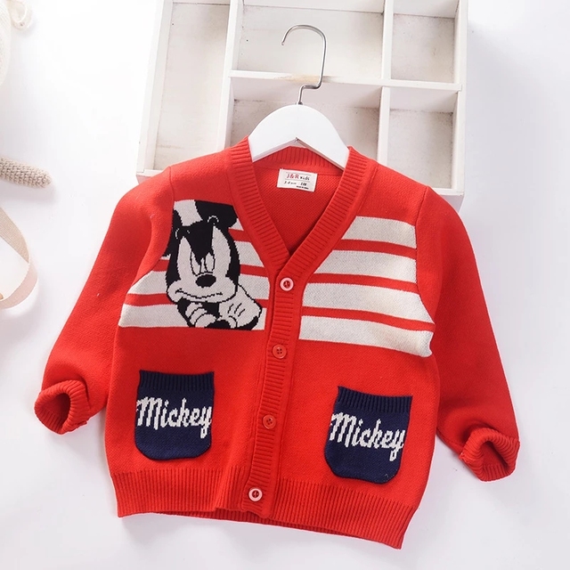 Autumn Little Boys Clothes Lightning McQueen Embroidery Knit Cardigan Sweater Winter Clothes Christmas Fashion Children Tops