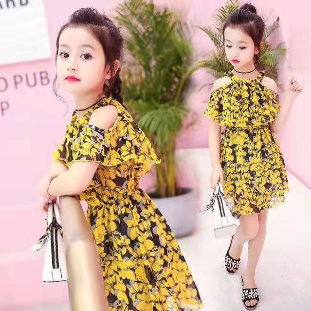 2022 Summer Children's Chiffon Dresses High Quality Lace Princess Dress Children Evening Wear Baby Girl Dress 4 6 8 9 10 12 Years