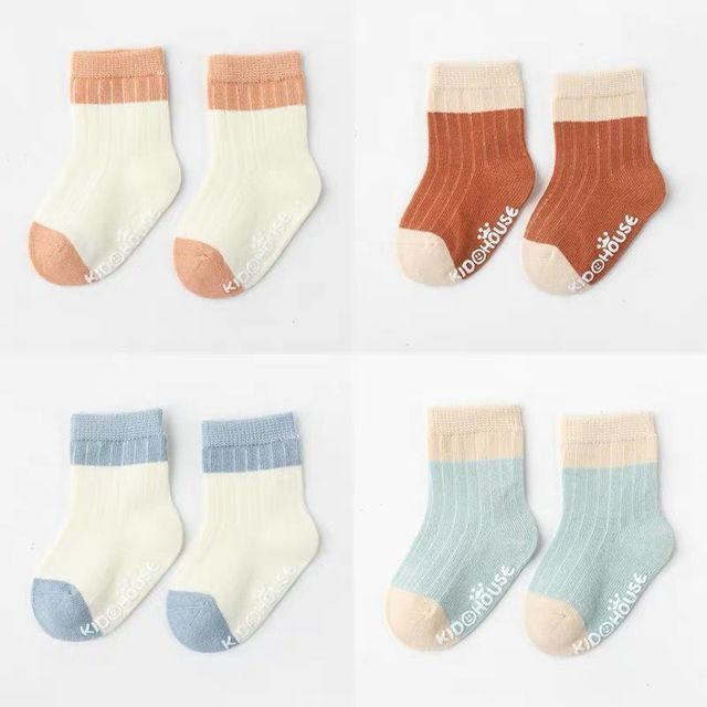 4 Pairs Cotton Baby Socks Cotton Socks Baby Boys Girls Cute Lovely Anti-Slip Socks Toddler Kids Fashion Soft Socks Autumn