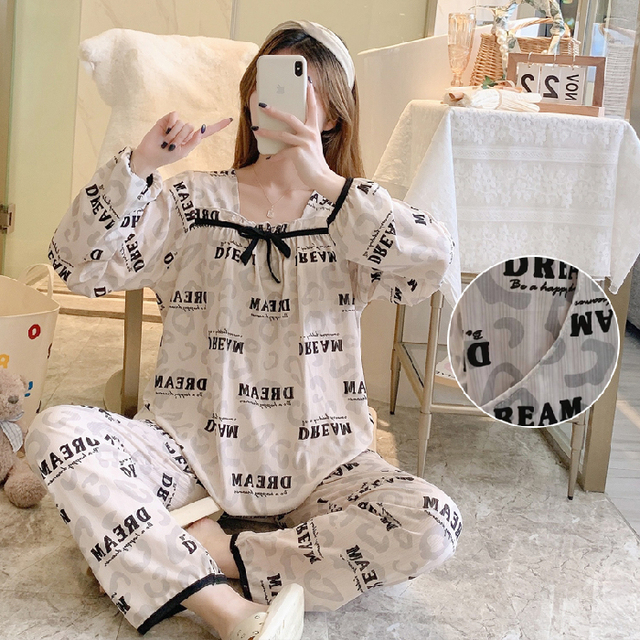 Fashion Cotton Maternity Nursing Pajamas Long Sleeve Pregnant Women Sleepwear Pregnancy Clothes Breastfeeding 2pcs Pajamas Suit