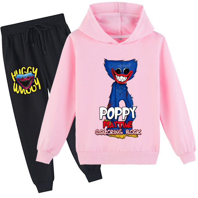 Kissy Messi Poppy Play Costume Kids Horror Clothes Baby Boys Harajuku Huggy Wuggy Hoodie Pants 2pcs Sets Teen Girls Clothes