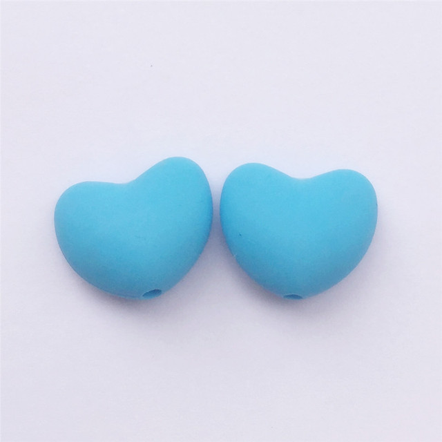 Chenkai 100pcs BPA Free Silicone Heart Teether Beads DIY Baby Pacifier Shower Soother Nursing Pendant Toy Sensory Accessory