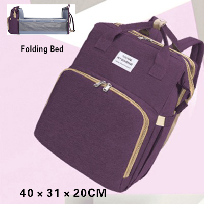 2020 New Woman Portable Folding Bed Light Diaper Backpack Large Capacity Multifunctional Leisure Double Shoulder Nappy Bag