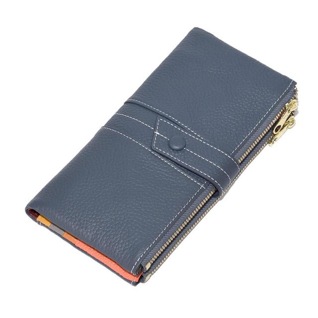 2022 New Korean Women's Wallet Long Large Capacity Zipper Two Fold Clutch Bag Female Leather Wallet