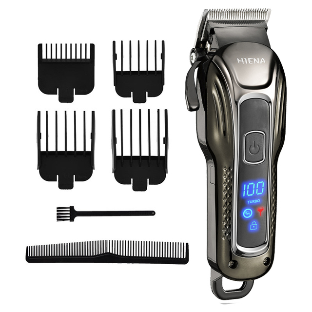 Professional Barber Hair Clipper Rechargeable Electric Finish Cutting Machine Beard Trimmer Shaver Cordless USB