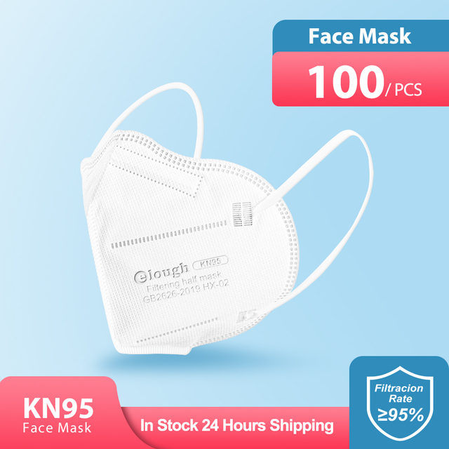 قناع Elough KN95 Mascarillas FFP2 أقنعة الوجه FPP2 لمسح الوجه 95% مرشح CE 5 رقائق قناع ffp2masque Kn95 ماسكارا للبالغين