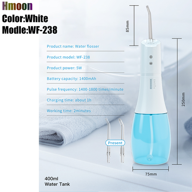 Oral Water Flosser Dental Water Flosser USB Contacts Dental Hygiene Nquipment Nightgar Portable Waterproof Dental Hygiene