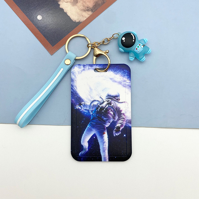 New Cartoon Space ID Credit Bank Card Holder Students Bus Visiting Card Case Door ID Badge Cards Cover for Women Men Pendants