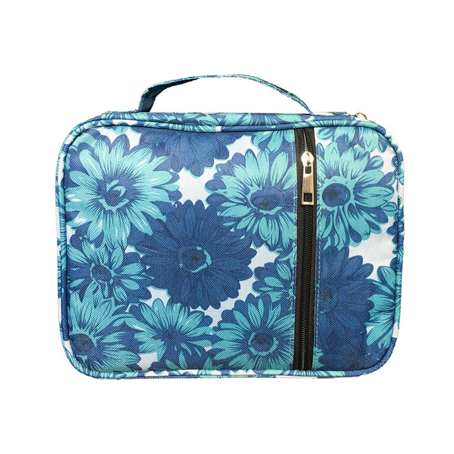 Portable Canvas Bible Cover Floral Pattern Handbag with Handle & Zippered Pocket Tote Book Holder Waterproof Cover