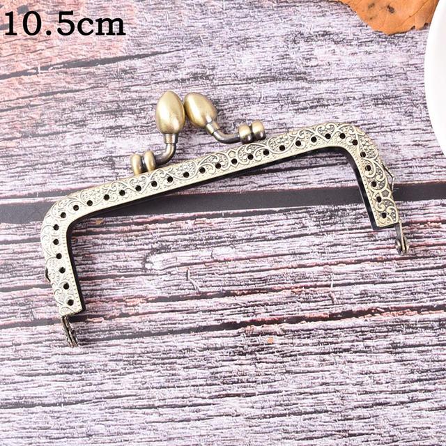 1PC Bronze DIY Purse Handbag Handle Coins Bags Metal Kiss Clasp Frame Lock New Fashion Handle 8.5/10.5/12.5/15/16/18/20cm