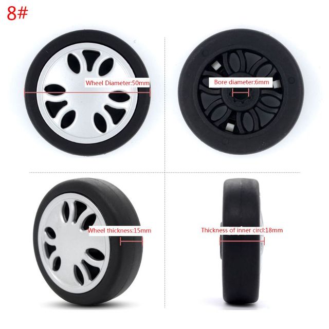 1PC Luggage Plastic Swivel Wheels Rotation Suitcase Replacement Wheels