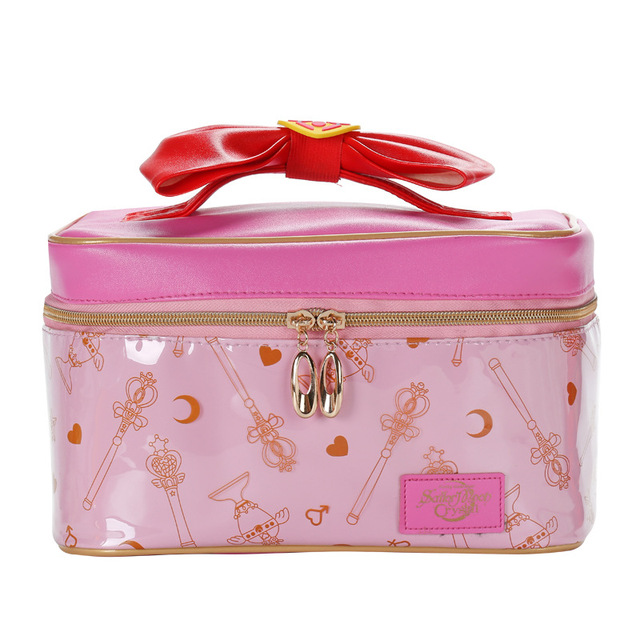 Japanese sailor moon make up bag leather cosmetic storage bag cute cartoon large capacity cosmetic bag