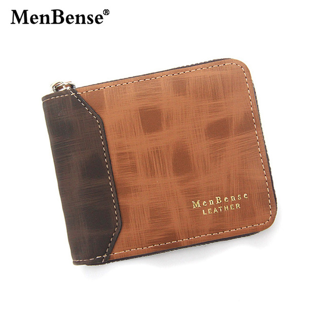 New Fashion Men's PU Zipper Wallet Men Wallet Small Coin Purse Wallet Men Wallet Coin Bag Card Holder Coin Purse Men