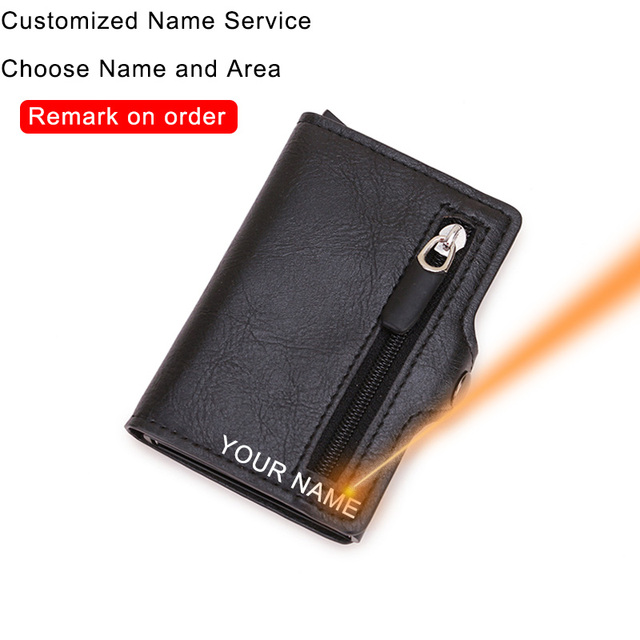 Carbon Fiber Card Holder Wallets Men Customize RFID Black Magic Tri-fold Leather Slim Small Wallet Small Money Bag Male Purse 2021