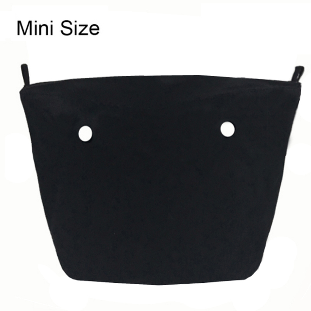 Classic Mini Size Waterproof Solid Canvas Insert Inner Liner Insert Zipper Pocket For Obag O Bag Silicone Handbag Bag