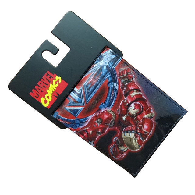 Disney Marvel Avengers Iron Man Spider-Man give boys birthday gifts anime cartoon short two fold wallet purse