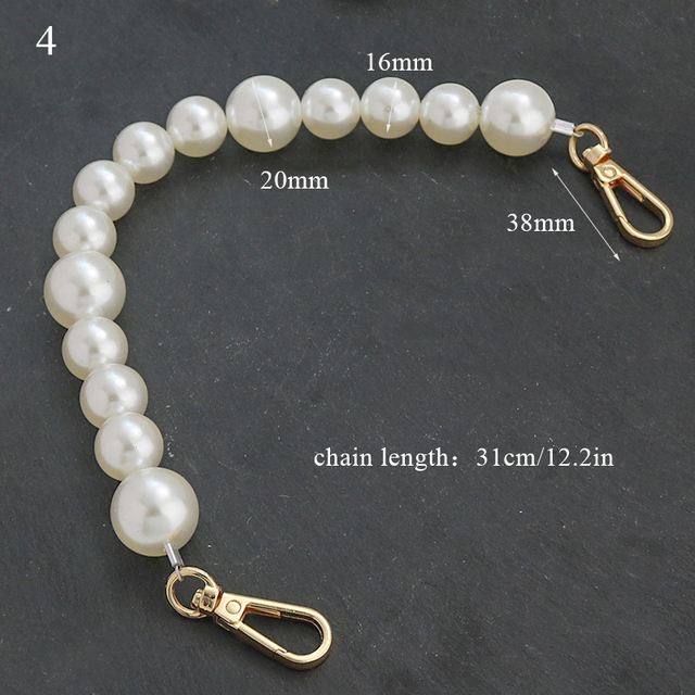 Pearl Bag Strap for Handbag Handles Beaded Purse Belts DIY Replacement Evening Bag Chain Bags Decoration Accessories