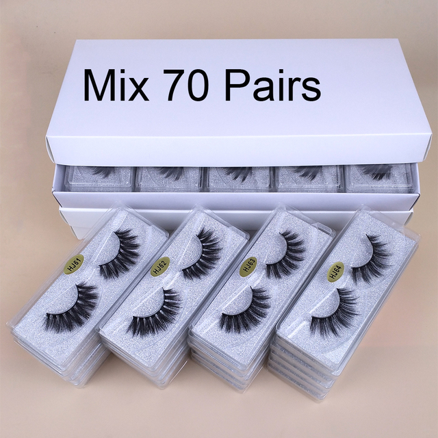 Mink eyelashes wholesale 30/50/100pcs 3D mink lashes bulk natural faux false eyelashes package makeup fake eyelashes bulk items