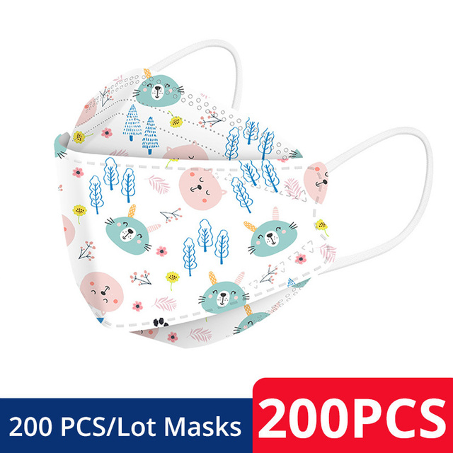 50-200pcs FPP2 Children's Mask KN95 Cartoon Face Mask Reusable Dustproof Breathable Protective For Boys Girl 4-12 Years Mascarilla