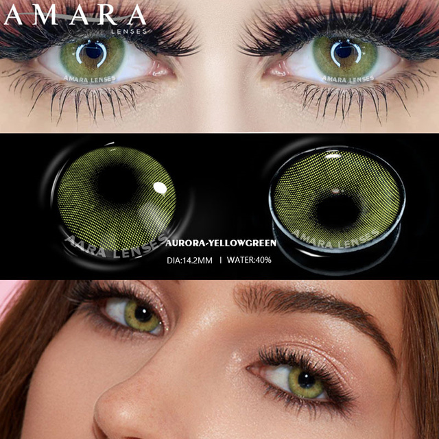 AMARA Contact Lenses 2pcs Colored Lenses Yearly Eyes Colored Contacts Beauty Eye Contacts Cosmetic Lens Colored Contact Lens