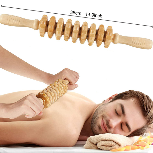 Tcare Wooden Body Foot Massager Device Reflexology Acupuncture Thai Massage Roller Therapy Scrap Meridians Lymphatic Health Care