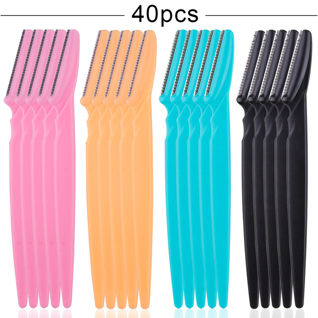 20/40/80pcs Eye Brow Razors Face Safe Shaping Knife Eyebrow Trimmer Shaver Facial Hair Removal Blades Cutter Makeup Tools Woman