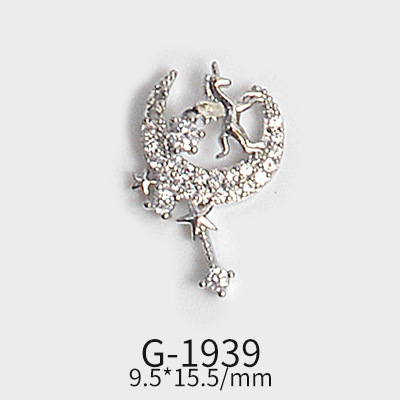 New Zircon Jewelry Bow God Horse Rose Angel Wing Face Pendant Nails Accessories  Christmas Nail Art