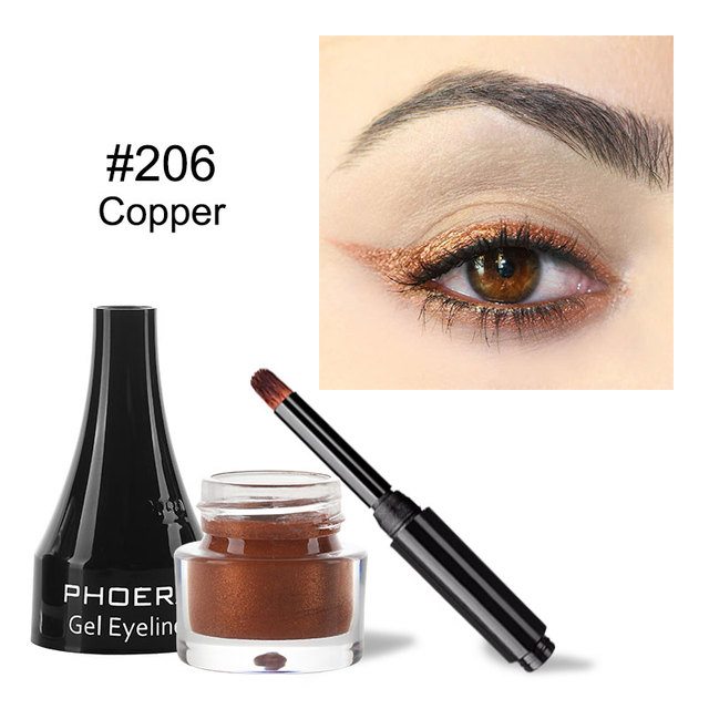 PHOERA 10 Colors Matte Eyeliner Gel Eyeshadow Dual Use With Brush Set Waterproof Long Lasting Beauty Comestics TSLM1