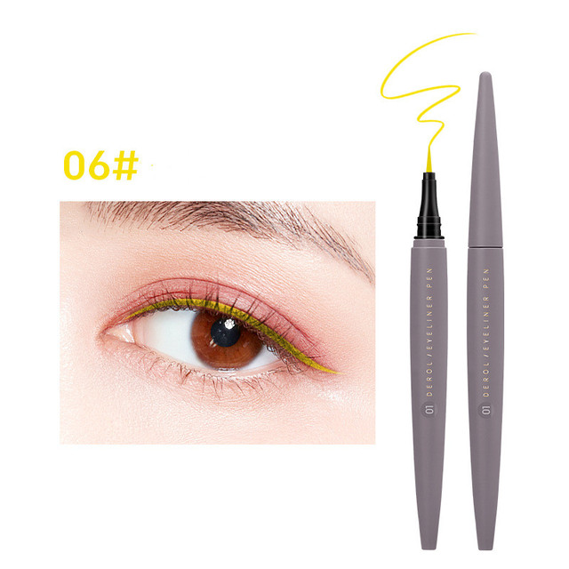 DEROL Easy To Smudge Eyeliner Pen Not Easy To Fade Waterproof Quick Drying Eyeliner Fashion Women Cute Makeup 8 Colors Optional