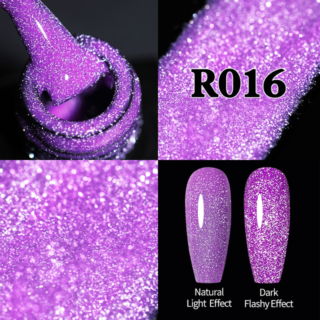 ur sugar fluorescent reflective gel nail polish neon yellow pink red glitter semi permanent soak off uv led nail polish