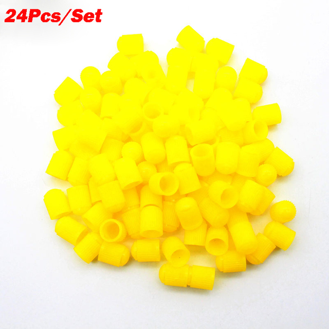 24pcs/set Plastic Car Truck Bike Tire Tire Wheel Valve Stem Caps Dust Covers Auto Motorcycle Airtight Stem Air Caps High Quality