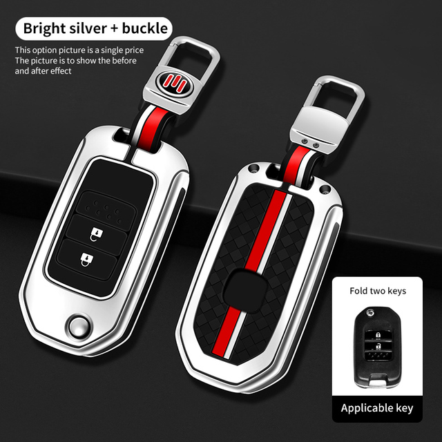 Luminous Car Key Case Cover For Honda Civic Accord Vezel Galvanized Alloy Car Accessories Car Styling Holder Shell Keychain