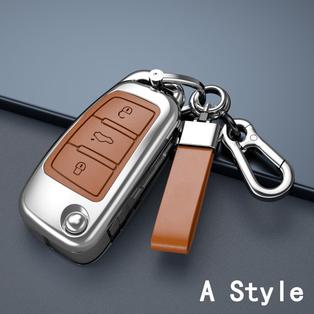 New Fashion Zinc Alloy and Leather Car Key Case Cover for Audi A3 A4 A5 C5 C6 8L 8P B6 B7 B8 C6 RS3 RS6 Q3 Q7 TT 8L 8V S6 S4 S3