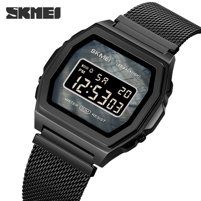 SKMEI Digital Movement Male Wristwatch Countdown Calendar Alarm LED Display Men Electronic Watch Relojes para hombre Montre