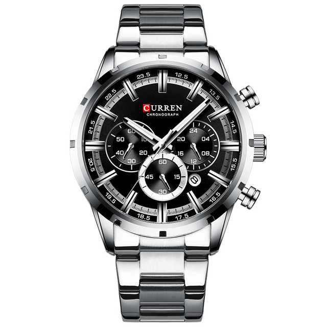 CURREN Men Watch Luxury Brand Sport Quartz Mens Watches Full Steel Waterproof Chronograph Wristwatch Men Relogio Masculino