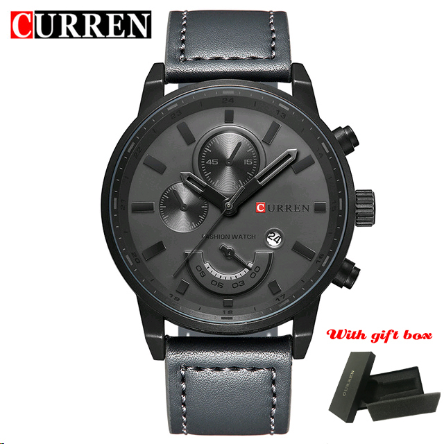 CURREN 8217 Fashion Quartz Men's Watches Luxury Leather Strap Waterproof Casual Men's Watch Sport Men's Watch