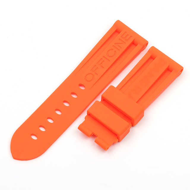 22mm 24mm 26mm Army Green Black Orange Blue Red White Rubber Silicone Whatchband Watch Band for Panerai Strap Belt Buckle