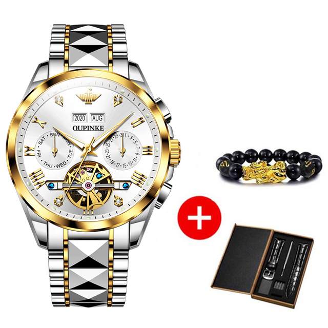 New luxury men automatic mechanical wristwatch tungsten steel watch top brand sapphire glass men watches reloj hombre