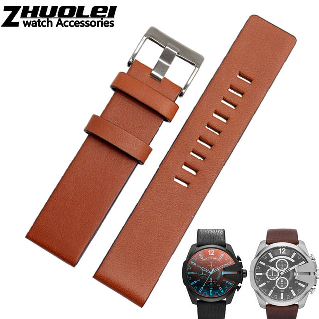 Diesel Watch Cowhide Leather Strap , Fit Strap DZ7312 | DZ4323 | DZ7257 with stainless steel pin clip 24 26 27 28 30mm