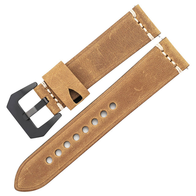 Men's Genuine Leather Watch Band Strap 22mm 24mm Vintage Cowhide Watch Strap High Quality Bracelet Watch Accessories