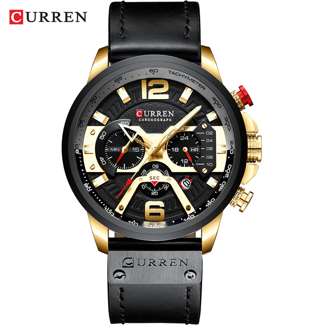 CURREN Casual Sport Watch Blue Watch Men Luxury Military Leather Wrist Watch Man Watch Fashion Chronograph Relogio Masculino