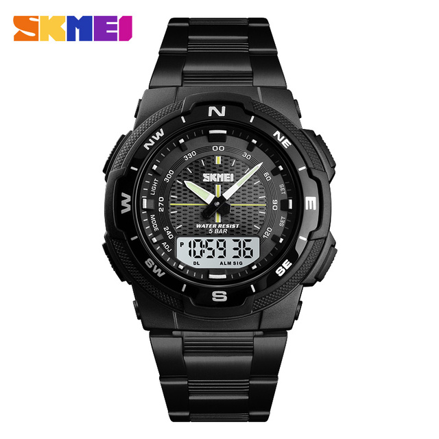 SKMEI-Men's Sport Watch, Men's Wrist Watch, 50m Water Resistant, Digital, Quartz, Dual Time, Military, Climbing & Swimming