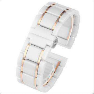 Ceramic Band for Samsung Galaxy Watch 4 40/44mm Watch4 Classic 42/46mm Quick Release Strap with Butterfly Buckle Bracket Watch