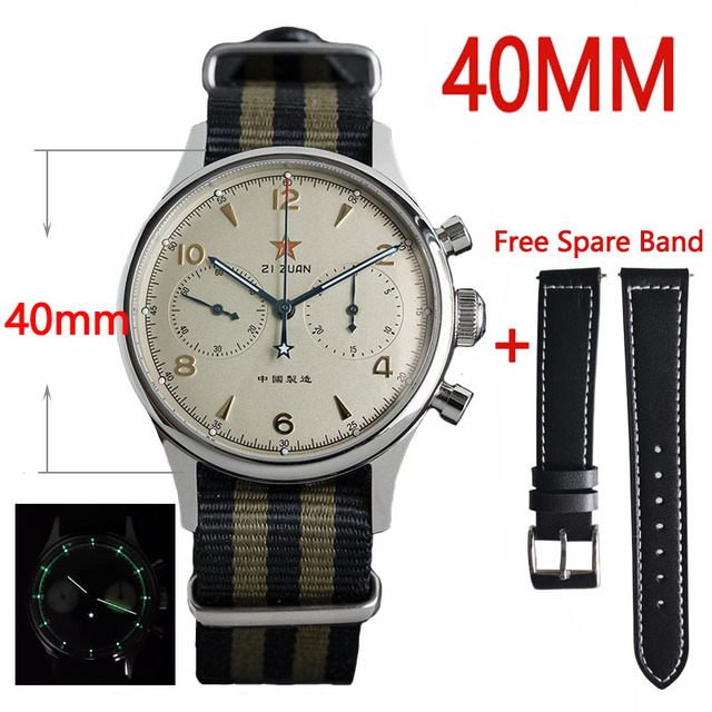 Seagull movement 1963 chronograph men's watch 38mm pilot st1901 mechanical sapphire men's watches 40mm montre homme military