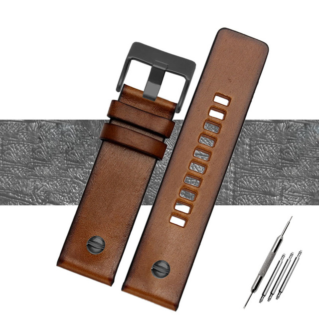 Genuine Quality Retro Genuine Leather Watchband Men For DZ4343 DZ4323 DZ7406 Watch Strap Vintage Italian Leather 22mm 24mm 26mm