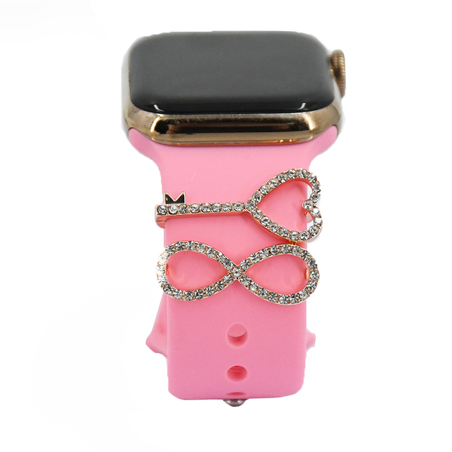 Decorative Ring For Apple Watch Band Charms For Samsung Galaxy Smart Watch Sport Silicone Strap Accessories With Bling Diamond