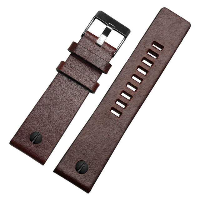 Genuine Leather Watchband Bracelet 22 24 26 28 30mm Watch Strap with Rivet for Diesel DZ7406 DZT2009 DZ7413 DZ7257 Watch Band