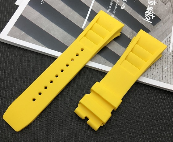 Top Quality Imported Nature Soft Silicone Rubber Black Watchband Watch Band For Mille Strap For Strap RM-011 For Richard Strap