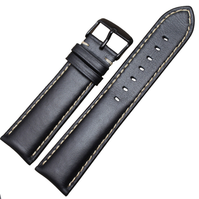 اليدوية جلد طبيعي Watchbands الرجال النساء سوار 18 19 20 21 22 24 مللي متر ساعة أثرية الفرقة حزام المتضمن الفضة مصقول مشبك