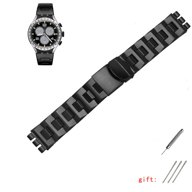 For Swatch Solid Core Metal Bracelet Concave Convex Watch Chain YCS YAS YGS Iron Men and Women Steel Ceramic Watchband